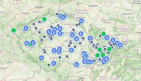 Mapa energetických společenství v České republice